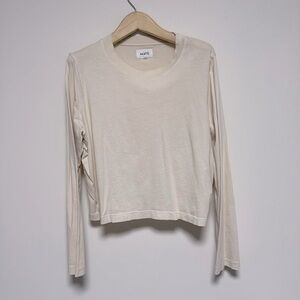 Mate the label cream organic cotton cropped long sleeve sz large